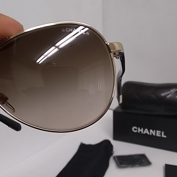 Chanel sunglasses 4201unisex gold frame brown lens - Picture 3 of 8